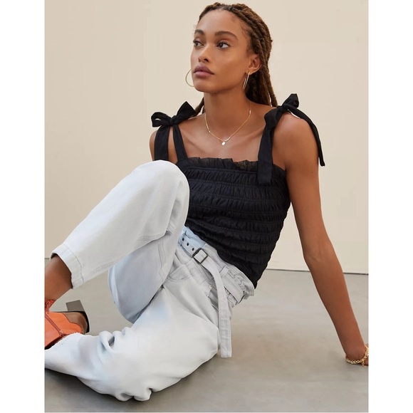 Anthropologie Black Smocked Cami NWT Size XL - Picture 1 of 12